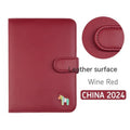 Leather cover schedule book open showing daily planning pages with 164 x 120mm dimensions