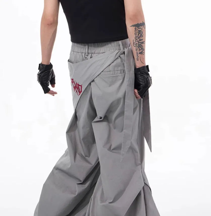 Boys summer wide-leg trousers in Korean style showing black and grey colour options
