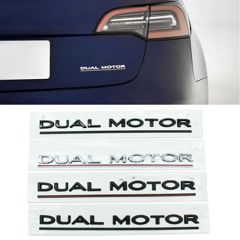 Tesla Model 3 double motor bumper sticker in ABS plastic, 19cm long.