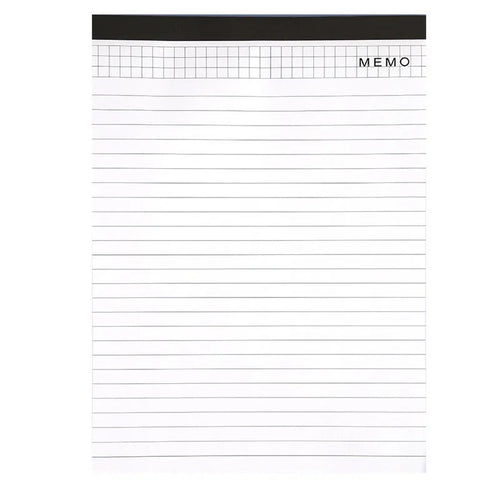 A4 tearable notebook with grid-lined ivory pages and a paper cover.