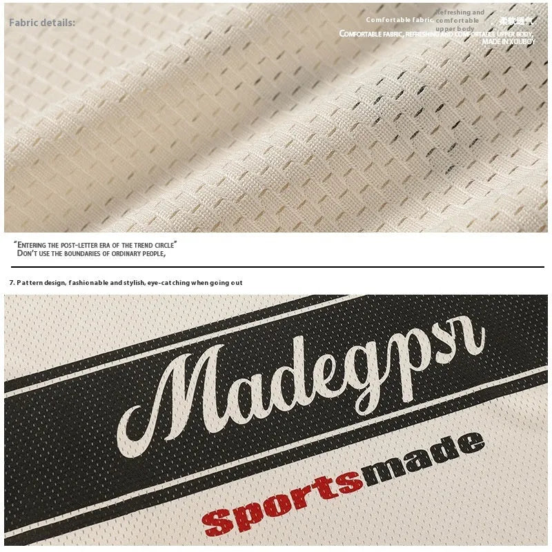 Apricot sports V-neck jersey with drop-shoulder sleeves and letter pattern in loose fit