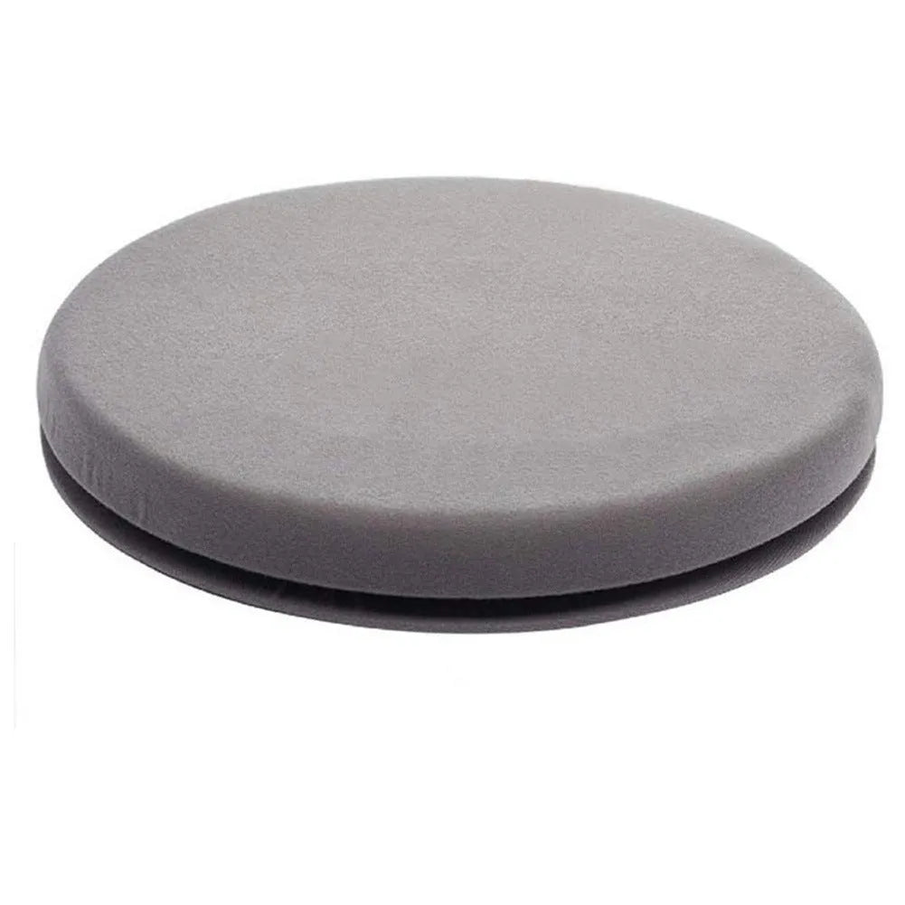 Round car seat cushion with 360-degree rotation on a non-slip base.
