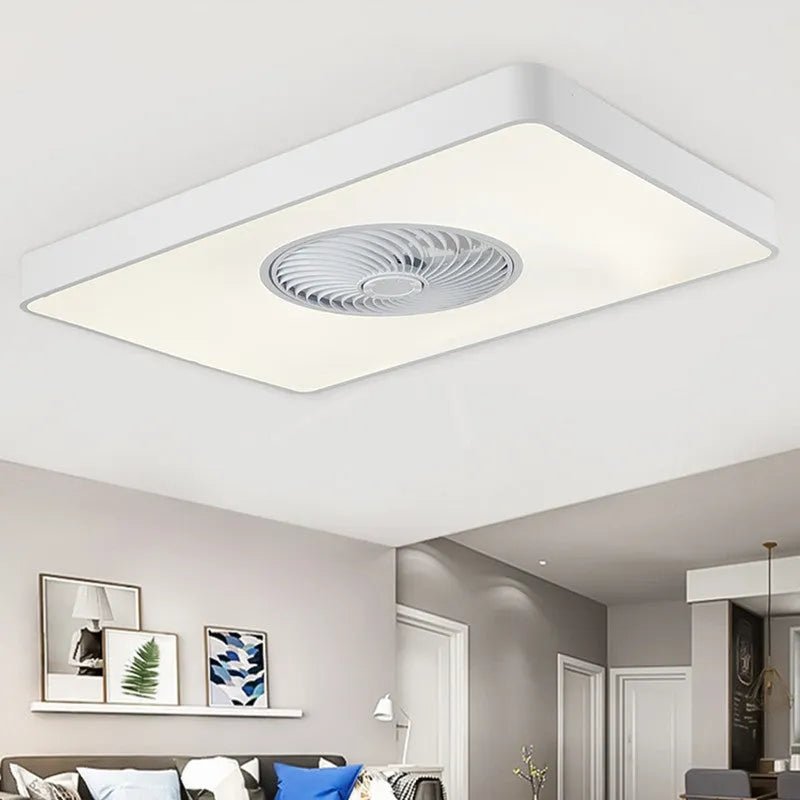 Nordic ceiling fan with integrated light fixture showing solid wood construction and PVC lampshade