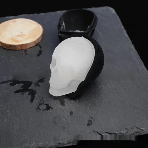 3D Halloween skull ice maker silicone tray with detailed mould