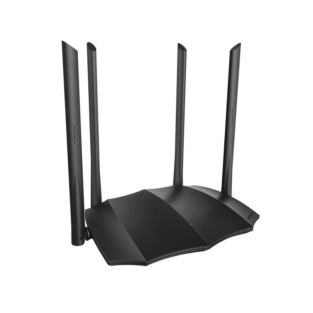 AC8 dual-band gigabit wireless router with three LAN ports showing compact design