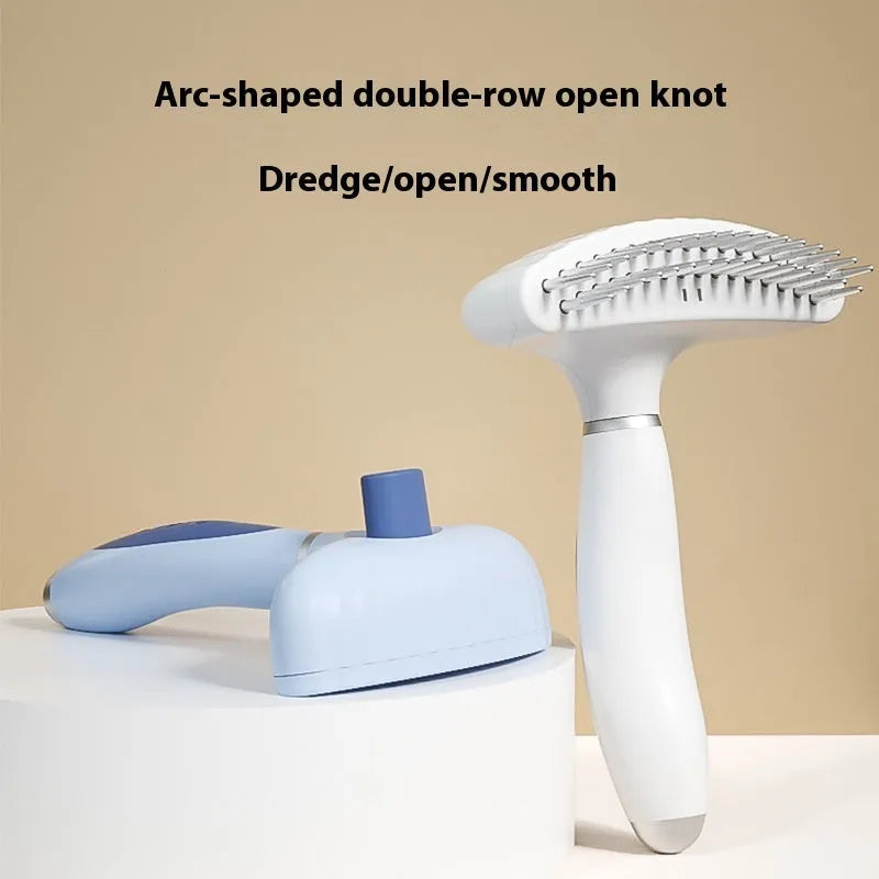 Stainless steel double row dog grooming comb in Azure Light Blue colour