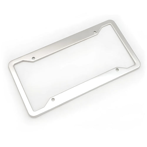 Aluminium alloy stainless steel vehicle licence plate frame in black, silver, and grey colour options.