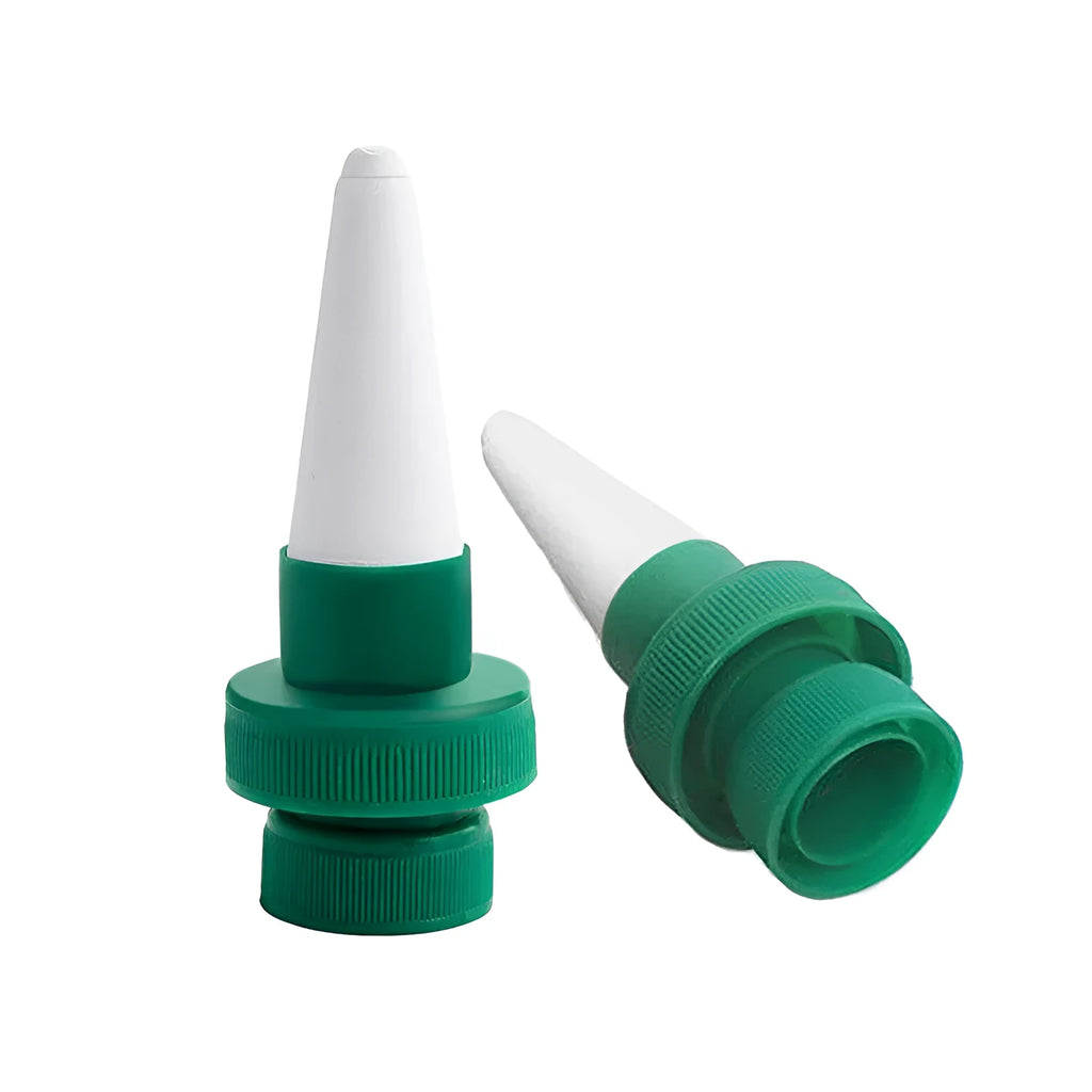Green ceramic plant dripper for cola bottle automatic watering system