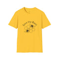 Men's yellow 3D digitally printed casual t-shirt with round neck and short sleeves