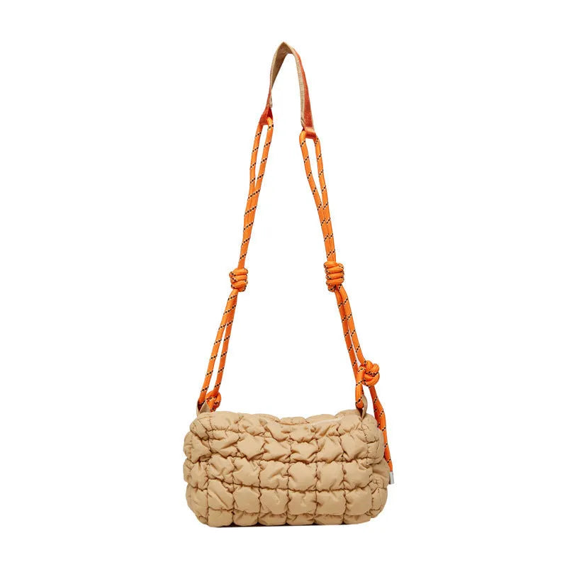 Women's lightweight nylon crossbody messenger bag with pillow shape in six colour options