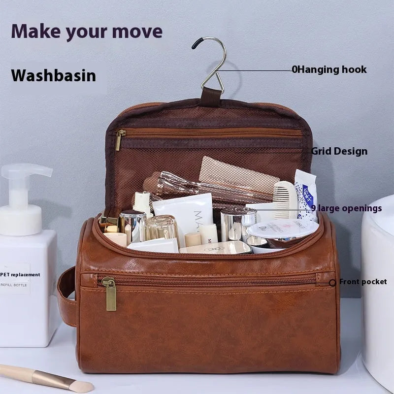Large capacity waterproof cosmetic storage bag in retro style with multiple colour options
