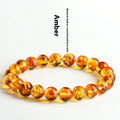 Natural yellow piebald amber bracelet with polished geometry beads for water purification