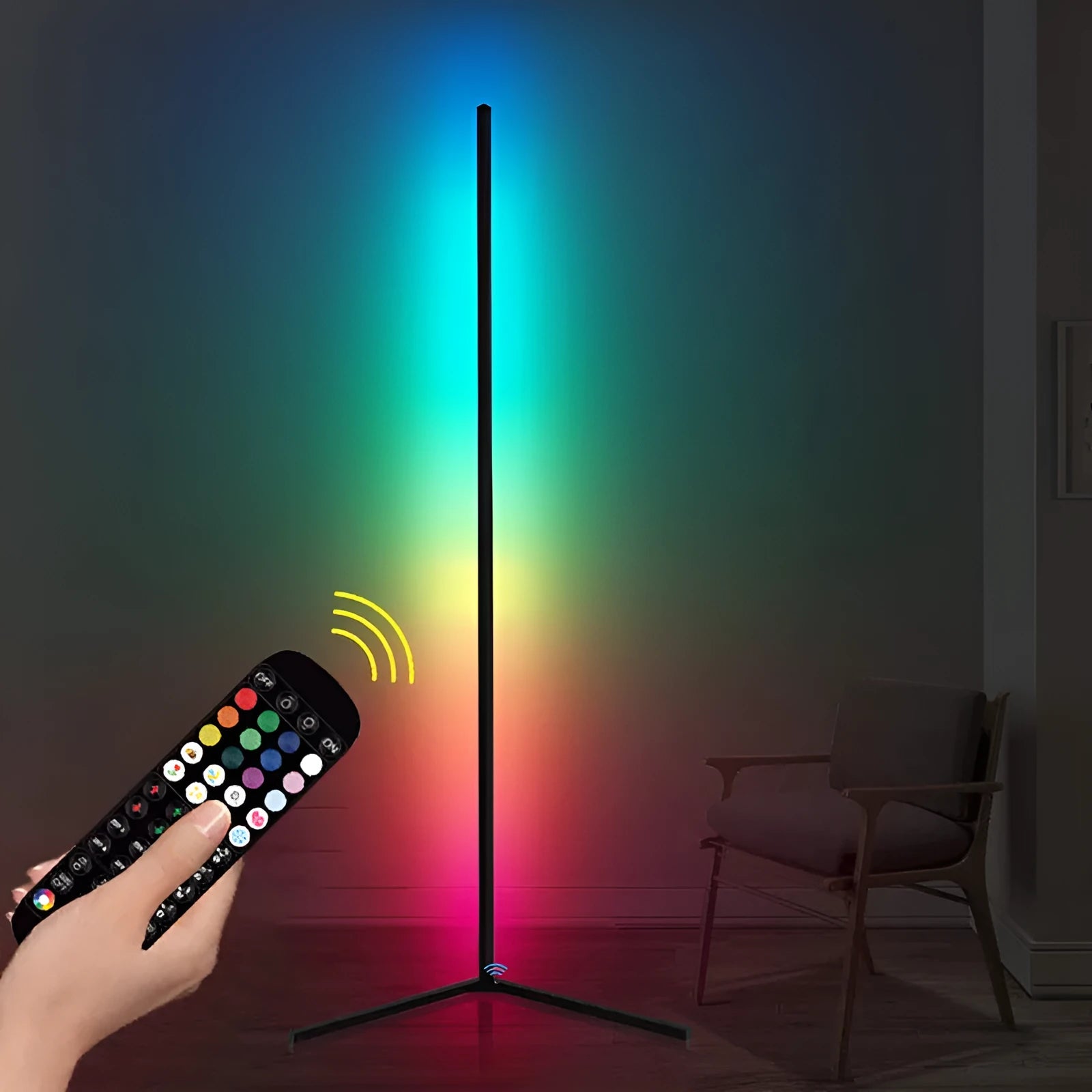 Black Symphony RGB smart floor lamp with music sync and remote control
