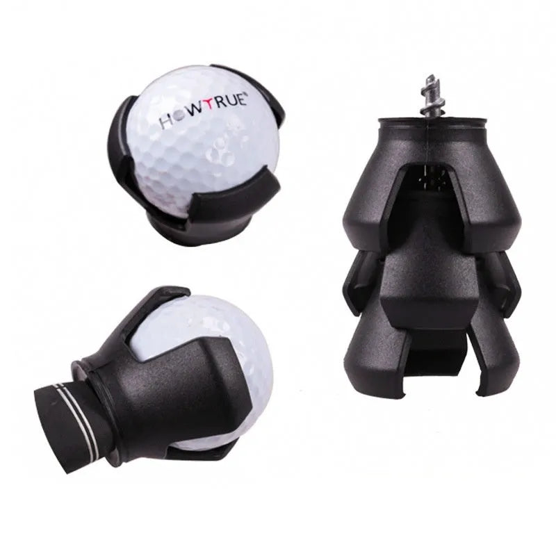 Black golf ball picker tool with clip and storage seat weighing 60g