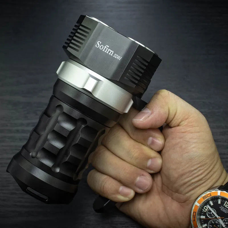 Aluminium alloy diving tube flashlight with 18cm length and 350 lumen output