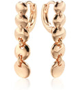 Retro long copper circle earrings with woven wirework and gold-coloured finish