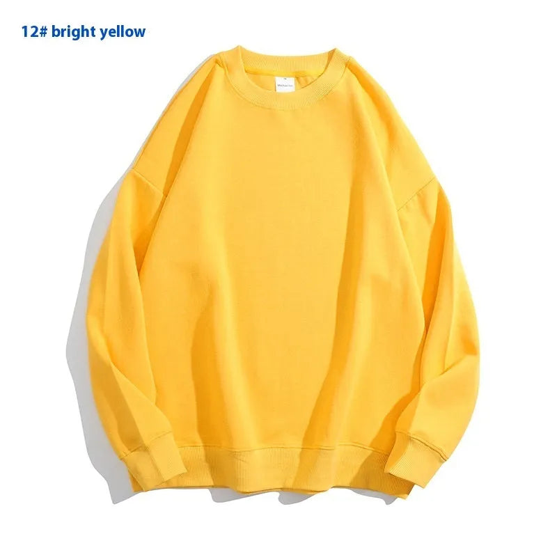 Cotton off shoulder loose pullover sweater in a solid colour with round neck and long sleeves.