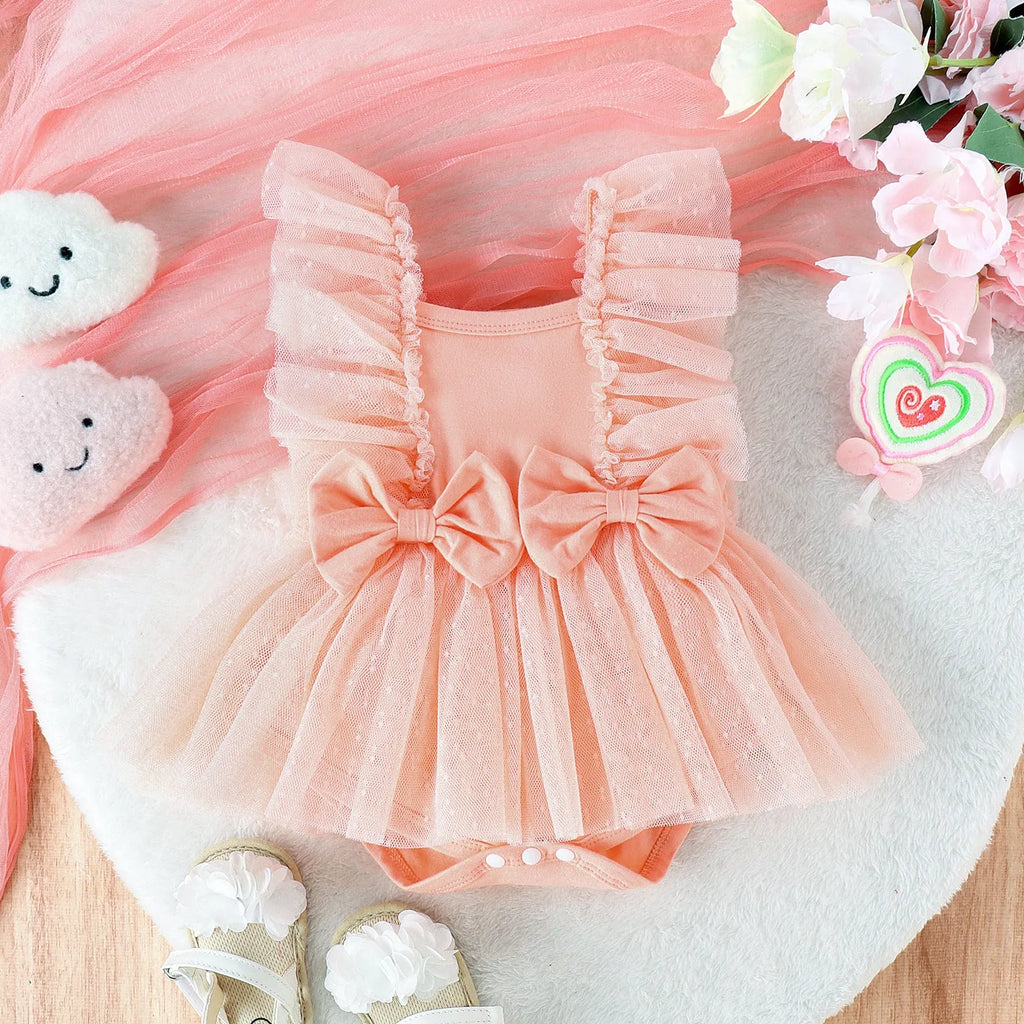 Baby girl cotton jumpsuit in sweet triangle style, sleeveless summer romper in pink colour for 0-18 months