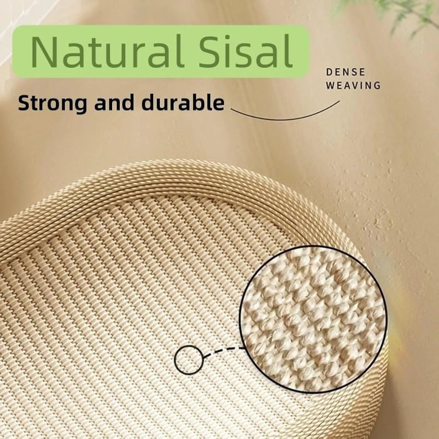 Large sisal cat scratching board with flat lounge platform on top