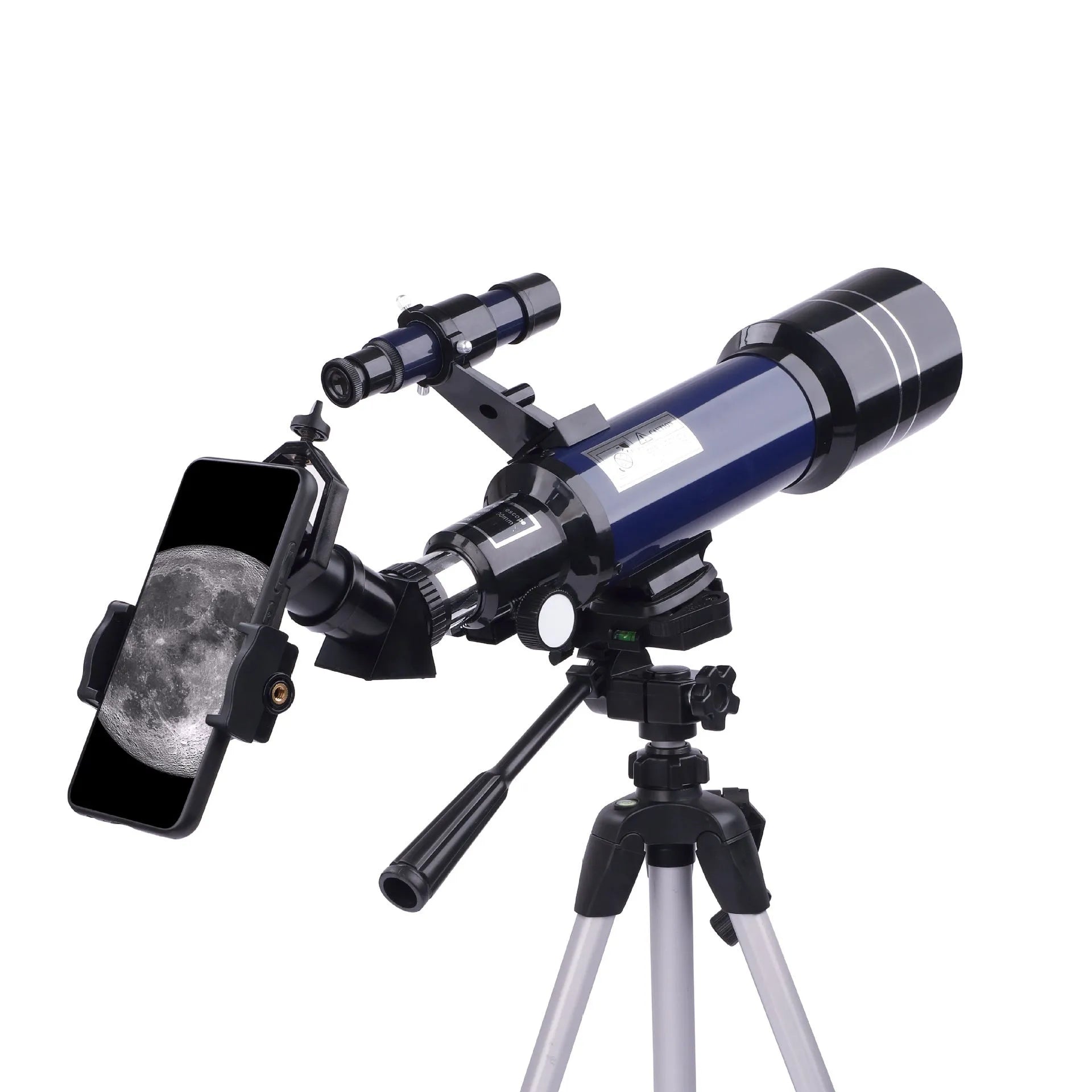 Children's dark blue astronomical telescope with 16X-66X magnification on tripod with accessory case