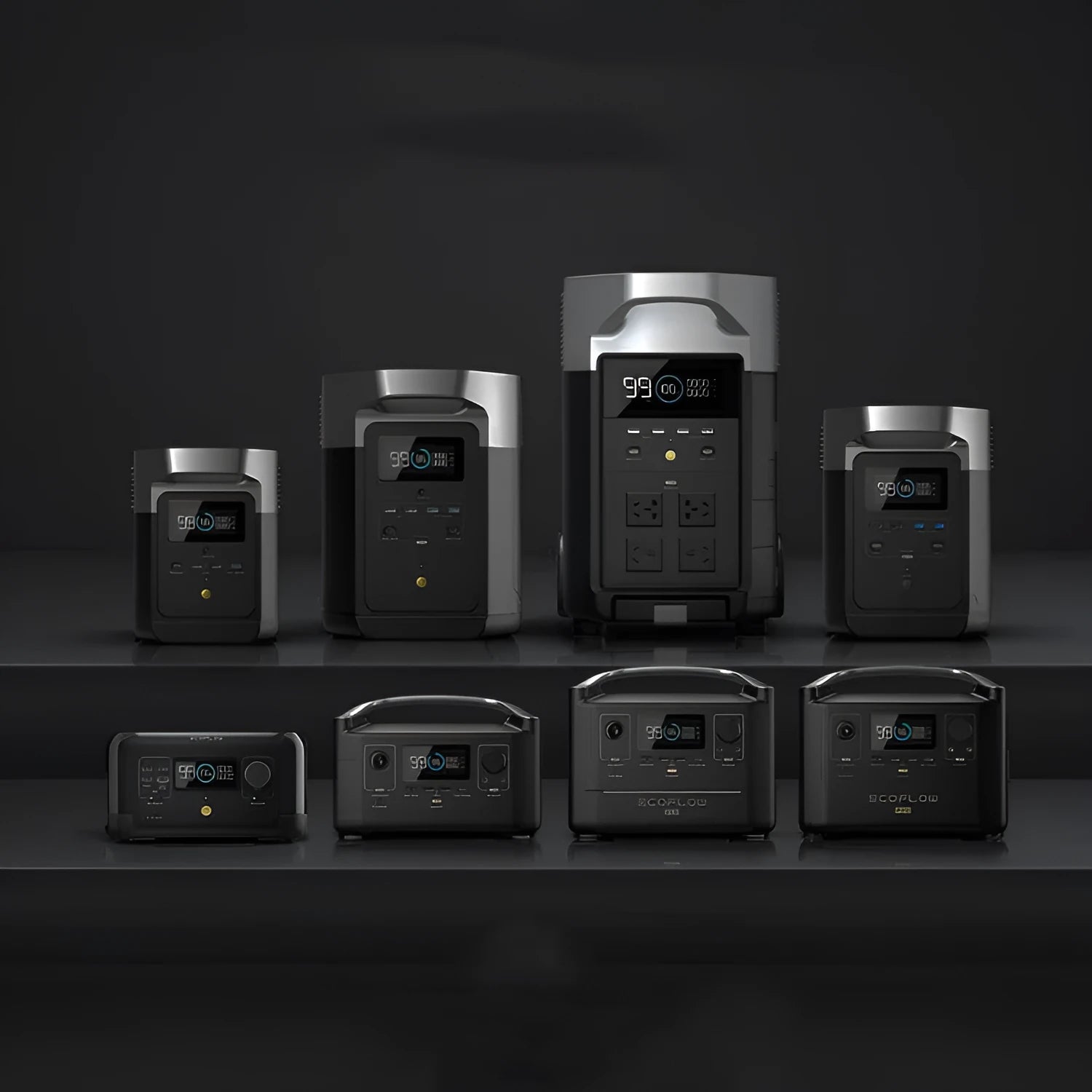 RIVER Pro 720Wh portable power station with LCD screen and multiple output ports