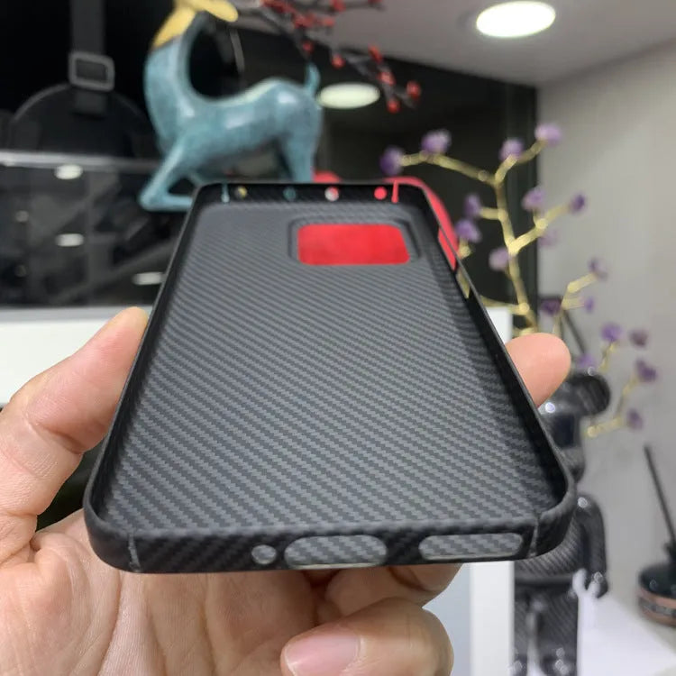 Ultra-thin 600d aramid fibre phone case for Xiaomi 13 in fine grain crater matte black colour
