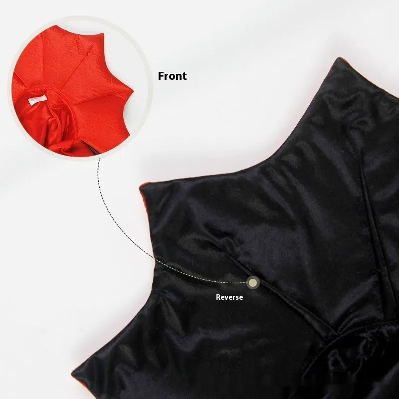 Black and red Halloween costume for small cat or dog with free-size polyester construction