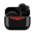 True wireless Bluetooth gaming in-ear headphones with charging case, shown in black, pink, white, and gray colours.