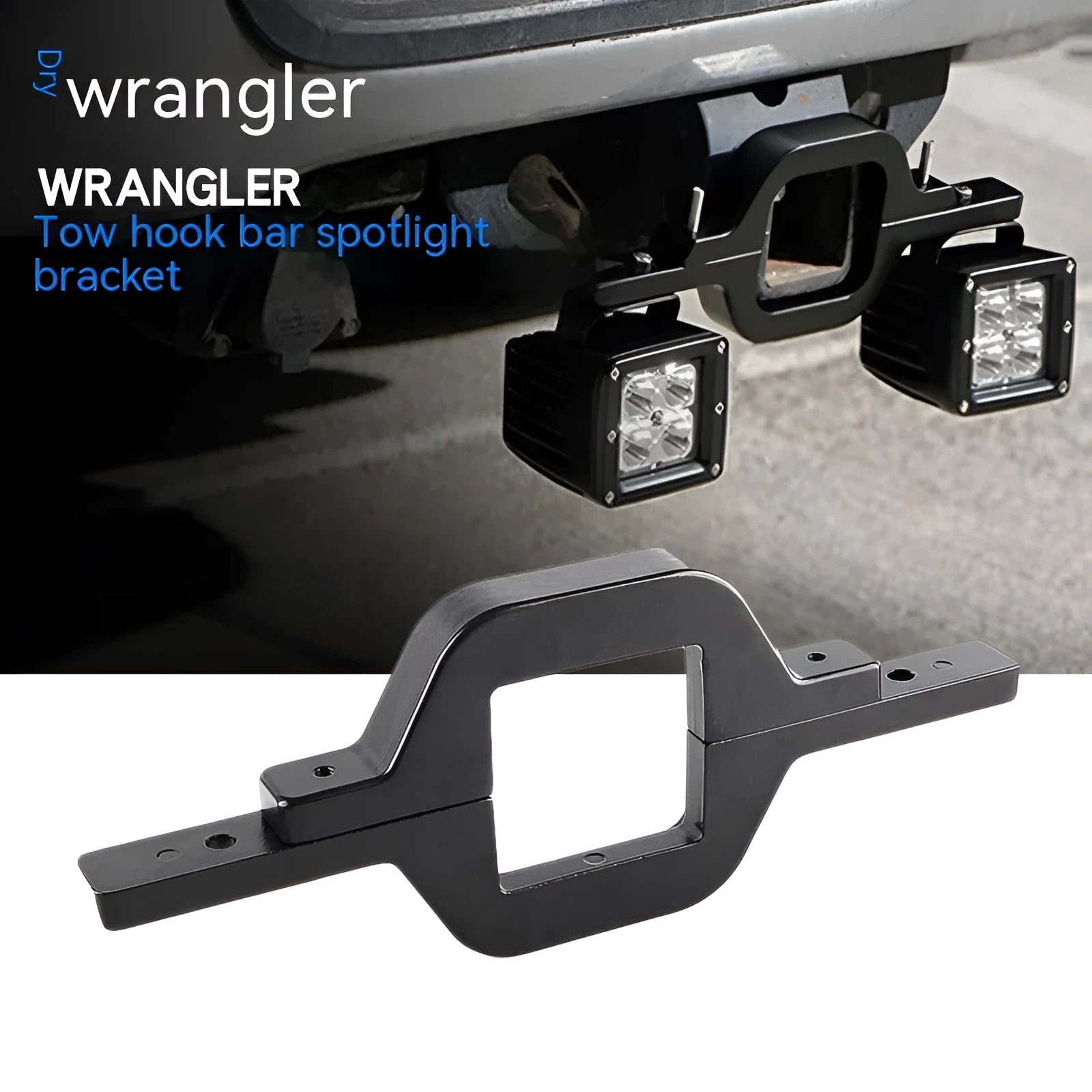Black aluminium alloy LED reverse lamp bracket for Wrangler Jeep vehicles