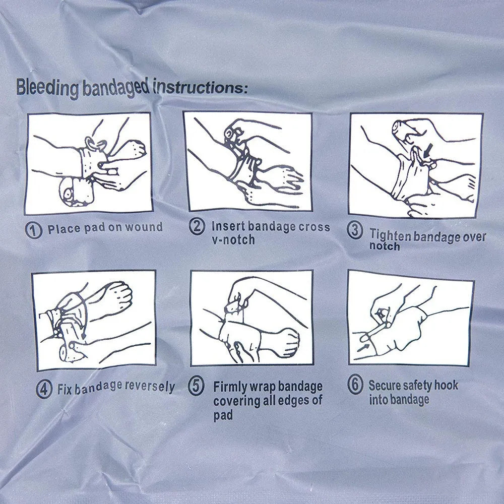 Portable outdoor training hemostatic bandage in 4-inch and 6-inch sizes with tactical gauze tape
