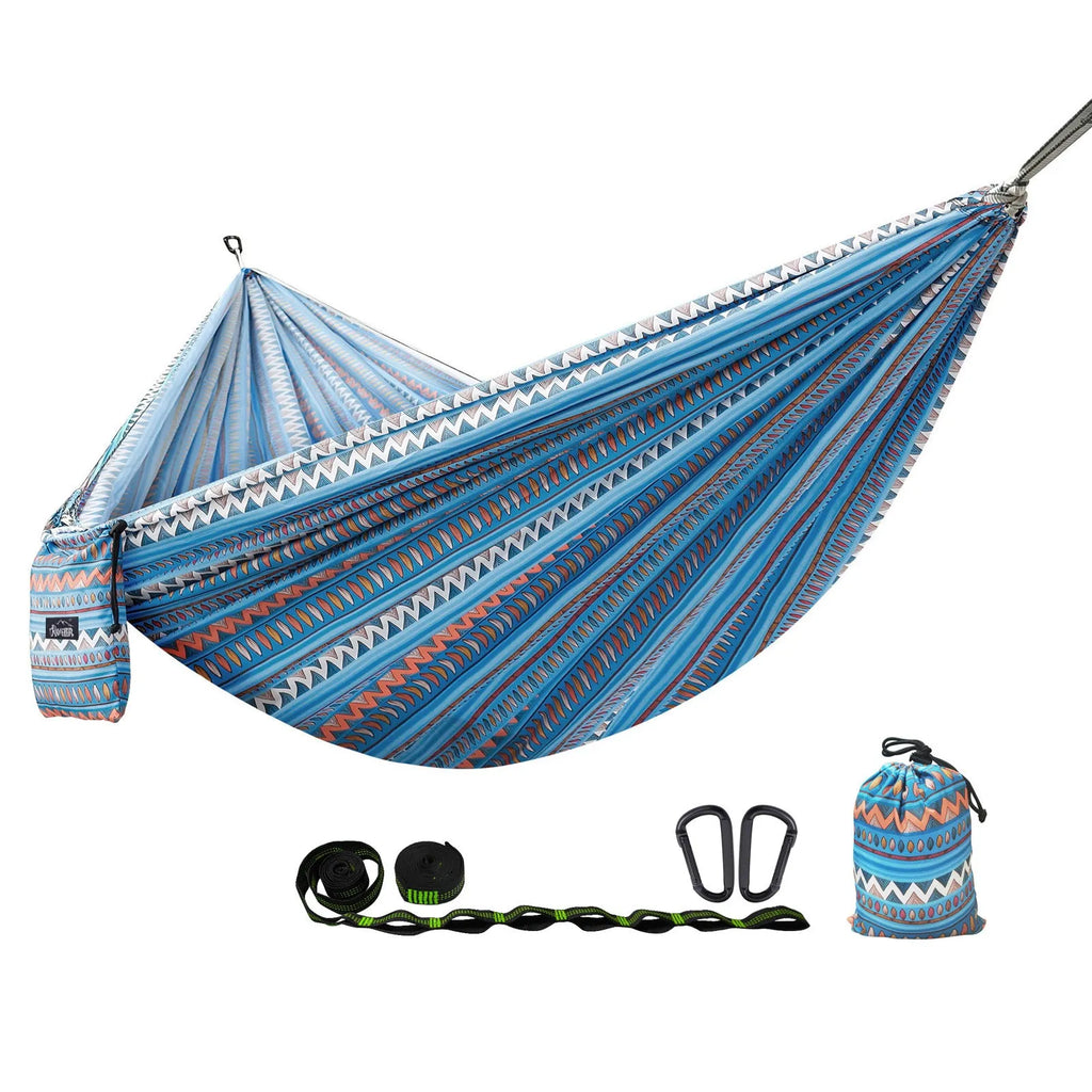 Parachute cloth printing park camping hammock 260x140cm polyester bohemian yellow