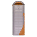 Outdoor camping envelope down sleeping bag in khaki grey with windproof nylon fabric and anti-slip zipper