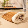 Pink Trojan horse pattern cat sleeping bag nest measuring 50 by 40 centimetres.