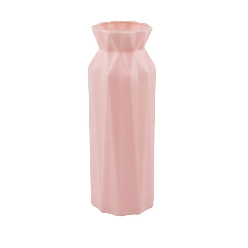 Drop-resistant plastic melamine vase in green, grey, pink, or white colours with 7.2cm base diameter