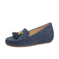 Beige height-increasing mid heel work shoe with round toe, shown as an oversleeve design.