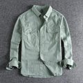 Men's loose fit cardigan-style long sleeve shirt in polyester fibre