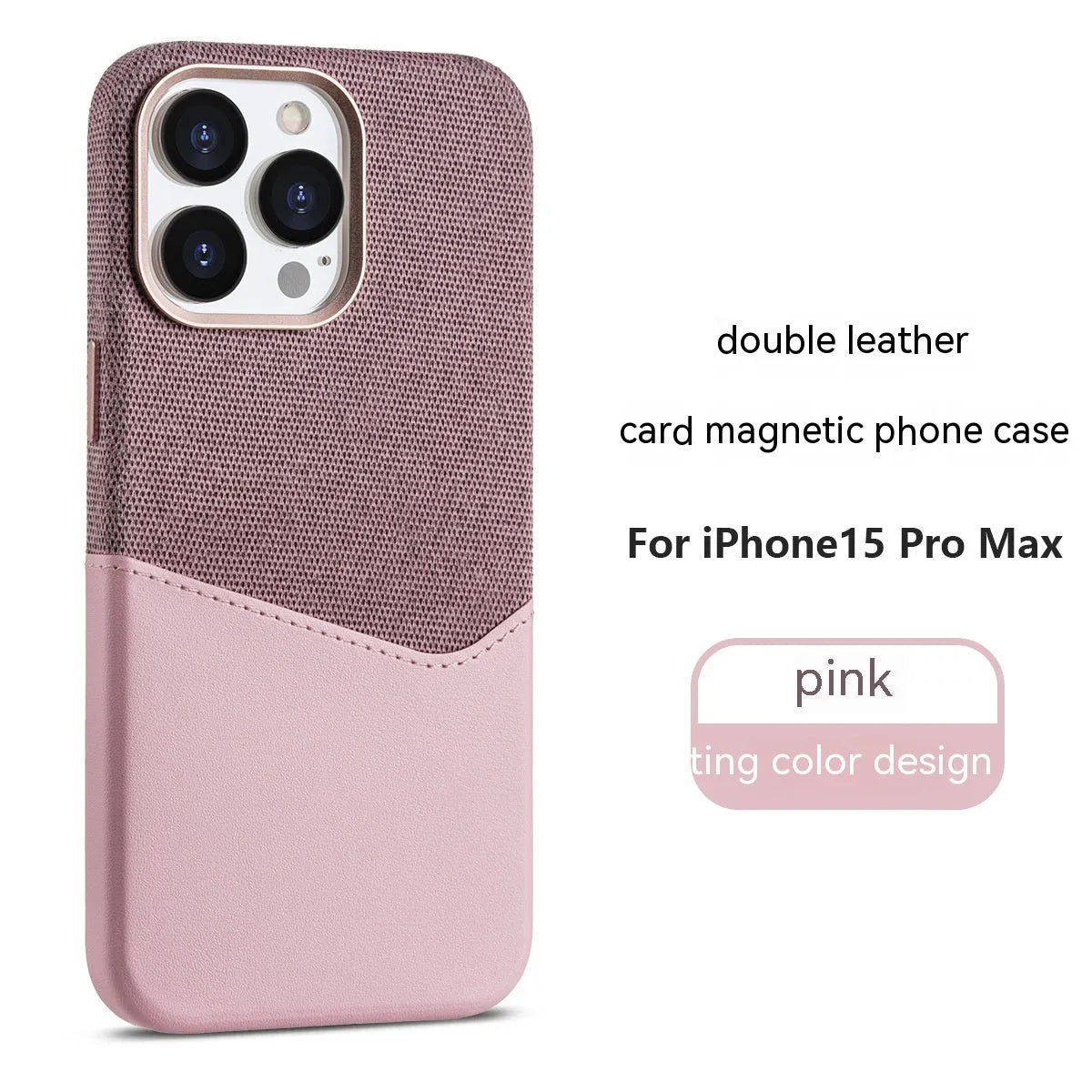 Leather magnetic card phone case for iPhone in black with colour-matching design and card slot visible
