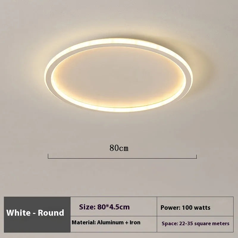 Minimalist modern ceiling pendant lamp in black, available in 60cm and 80cm diameters with dimming function.