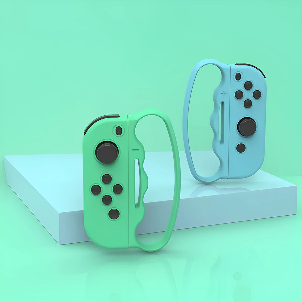 Black AVS silicone boxing grips for Joy-Con controllers with hand rope attachment