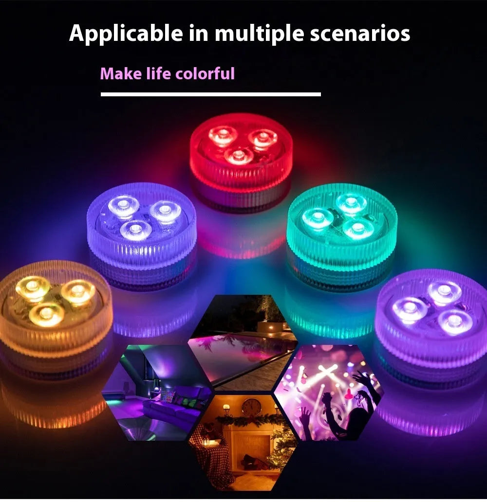 Remote control waterproof LED diving light for fish tanks with compact plastic housing