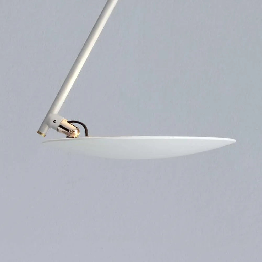 Iron ceiling lamp with warm LED lighting in white or white gold finish, 50cm diameter
