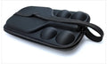 Black EVA pickleball racket carrying case with shoulder straps, showing size and storage for one racket and four balls.
