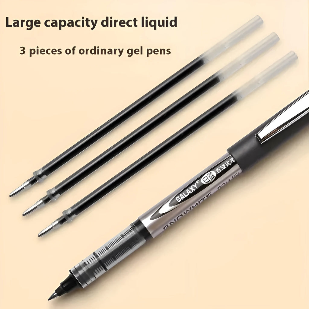 0.5mm quick-drying signature pen with plastic shell in twelve-pen pack with four ink colour options