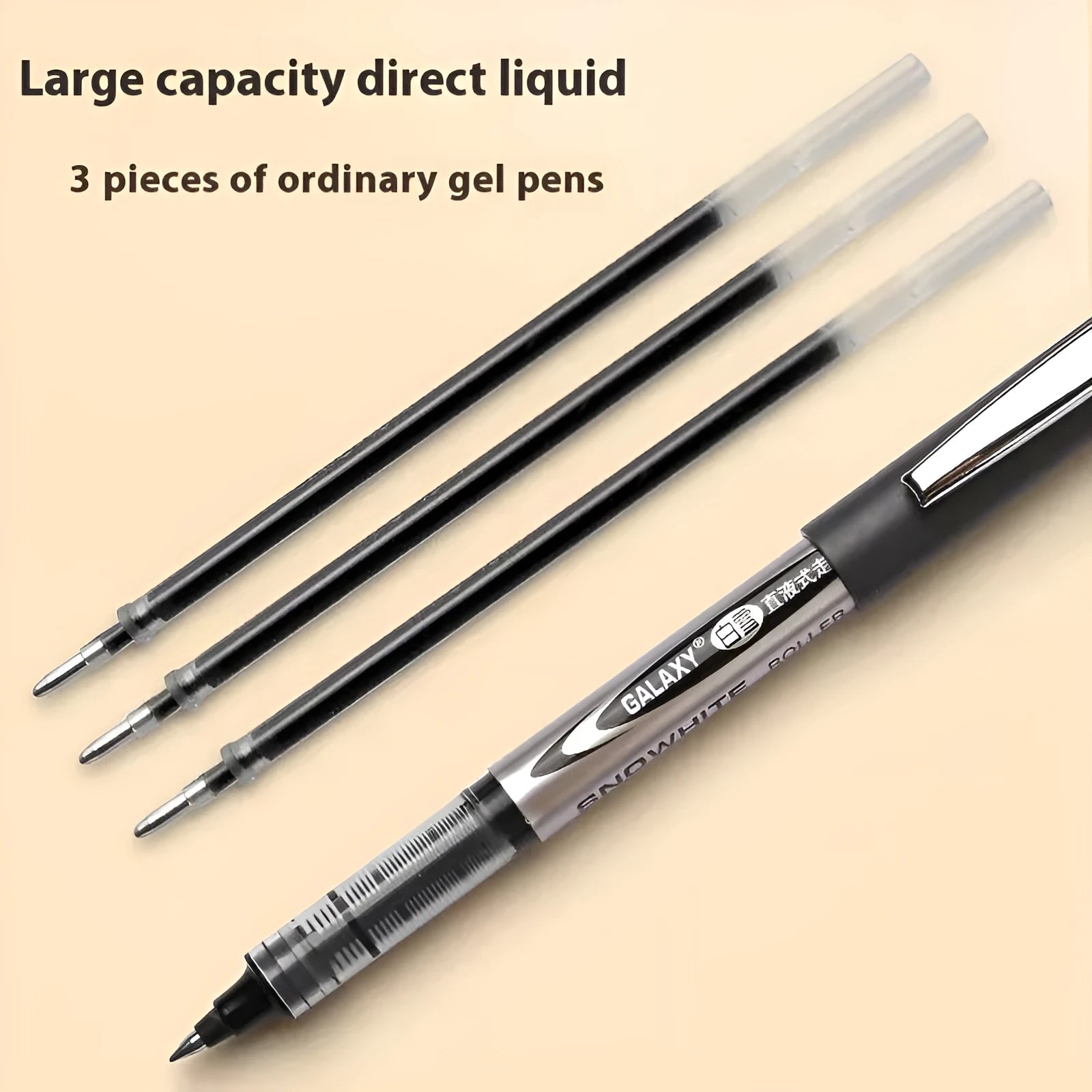 0.5mm quick-drying signature pen with plastic shell in twelve-pen pack with four ink colour options