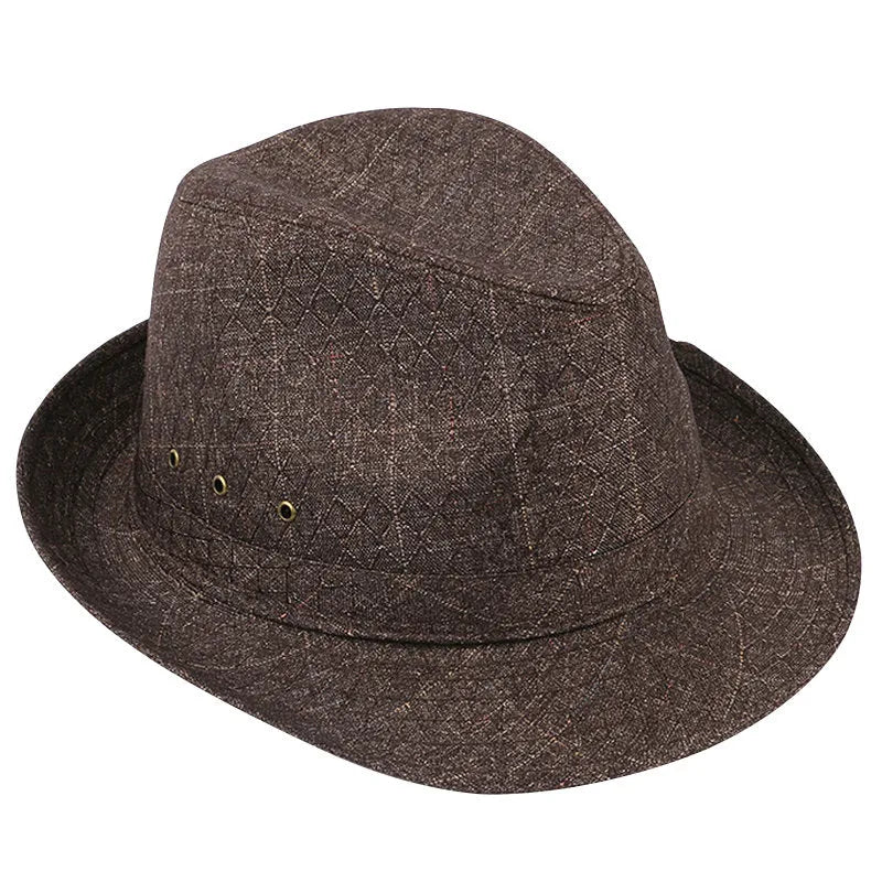 A thickened suit material fedora hat for men shown in Bervis black, with a 60mm brim.
