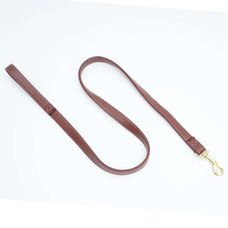 Roran black PU leather pet traction belt showing length and connection point