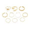 Openwork floral design ring set in gold J0656 colour with glossy electroplated finish