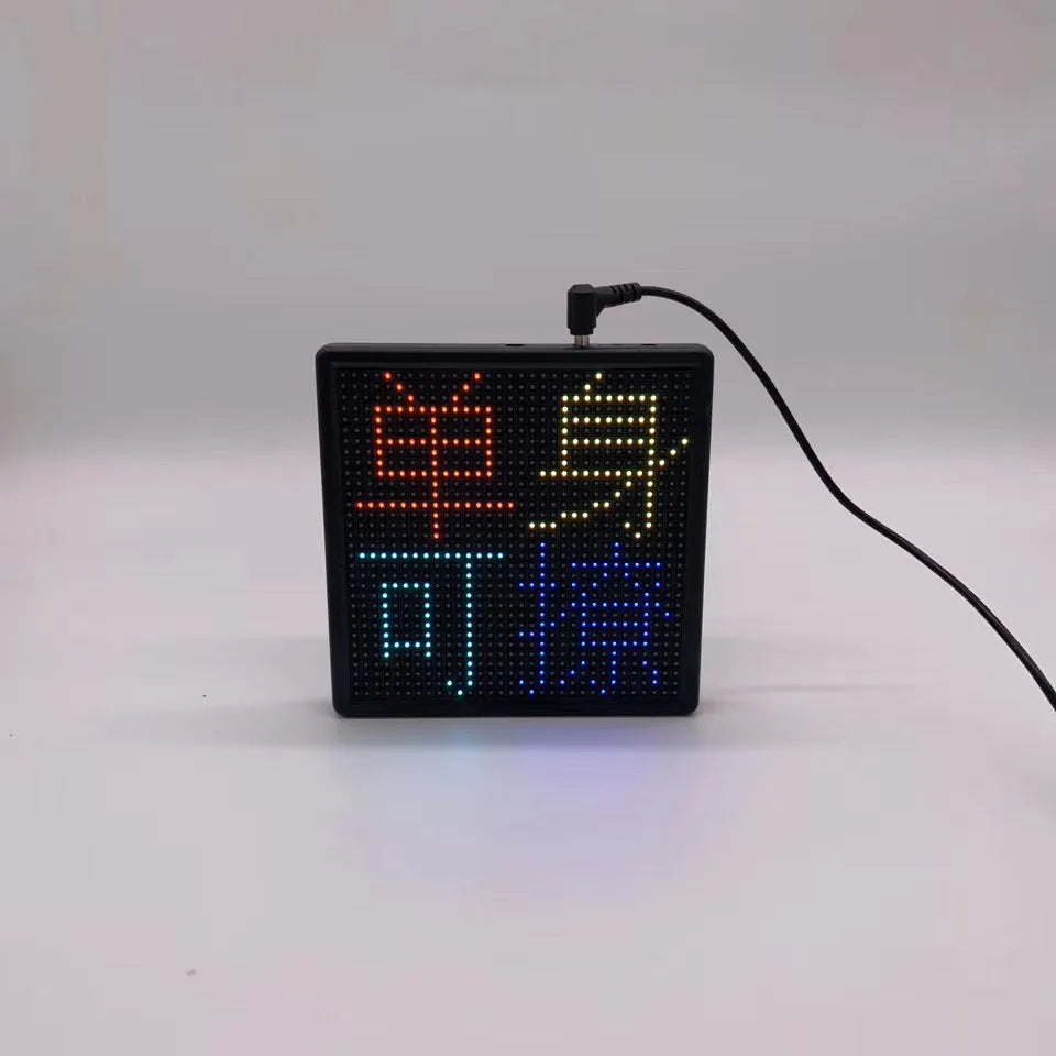 Bluetooth wireless LED car display screen with aluminium frame and 32x32 RGB LED matrix