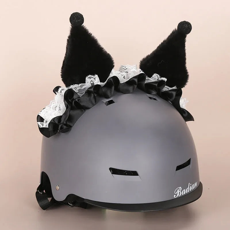 Plush fabric cartoon design helmet cover for motorcycle helmet decoration in medium size