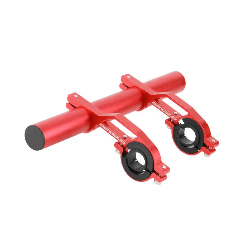 Aluminium alloy bicycle handlebar extension bracket in black, 10cm length, for MTB and road cycling